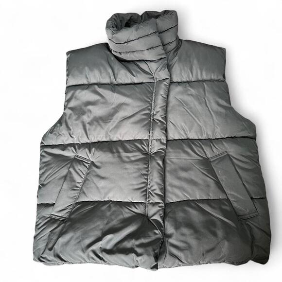 Urban Outfitters Black Puffer Vest S/P - Picture 1 of 7
